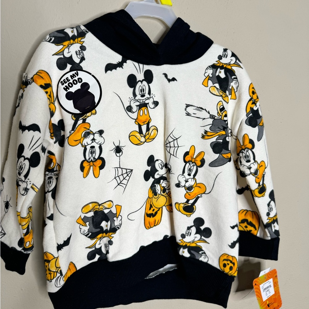 Disney Mickey Halloween hoodie pullover new with tags 3t